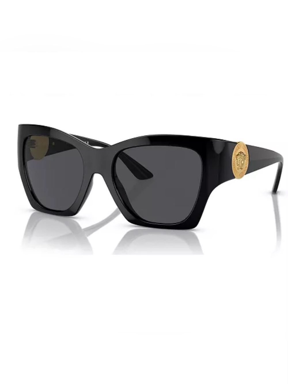 Versace Black Cat-Eye Sunglasses with Gold Medusa Accent
